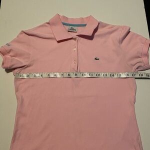 LACOSTE LIGHT PINK LOGO ALIGATOR COLLARED TOP BLOUSE SIZE EU 42 USA SIZE SMALL
